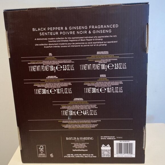 Bayliss & Harding Black Pepper & Ginseng Men's Perfect Grooming Pack Gift Set - Picture 5 of 7